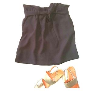 Express black drawstring high waisted skirt